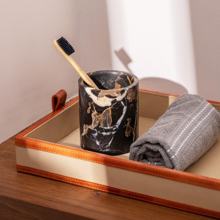 ESQ Living Toothbrush Tumbler for Bathroom Wash Basin | Perfect Bath Accessory | Modern Design | MultiPurpose Holder for Your H