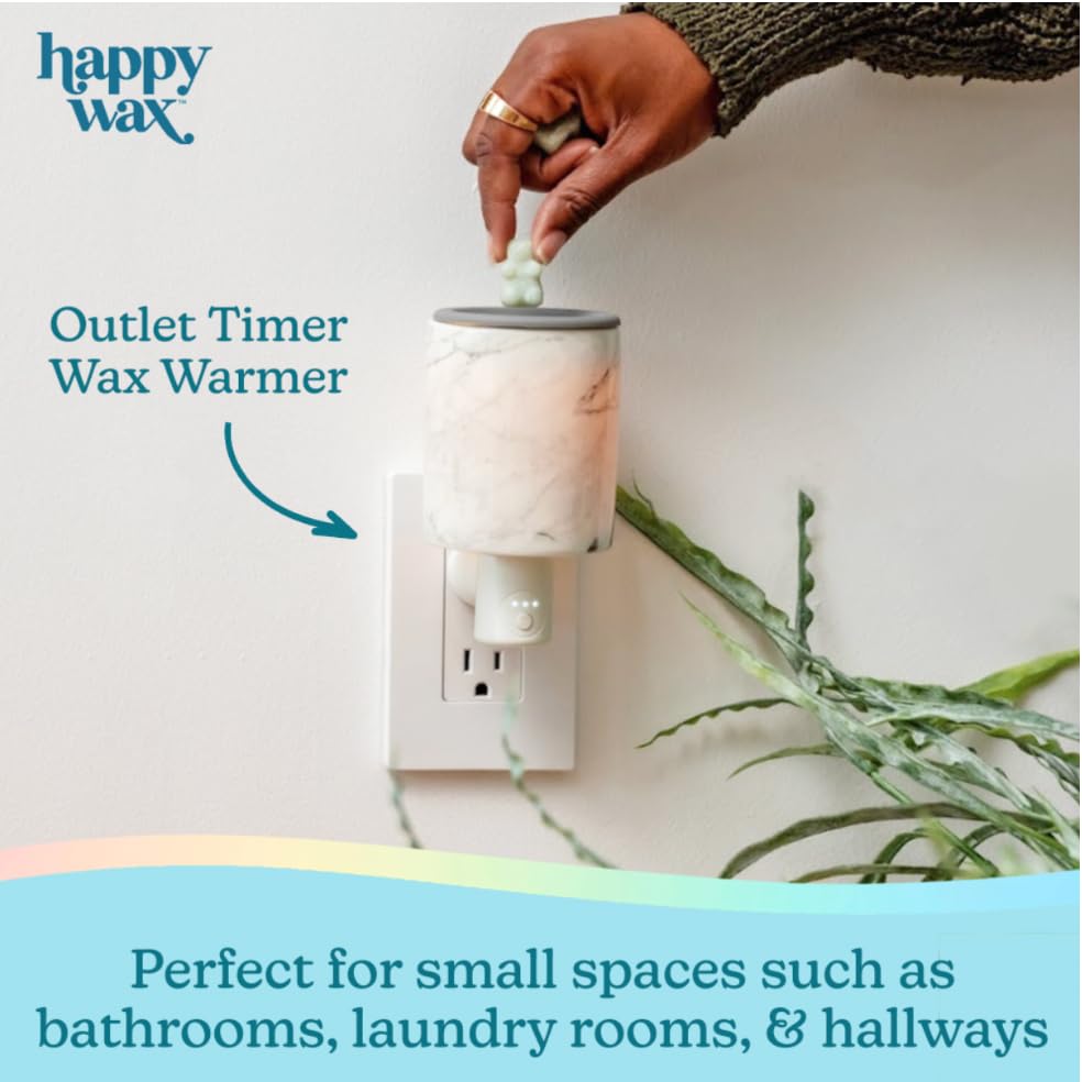 Happy Wax Lilac Outlet Timer Warmer For Scented Wax - Compact Ceramic Wall Plug In Wax Melt Warmer W/Timer - Wax Melter For Home