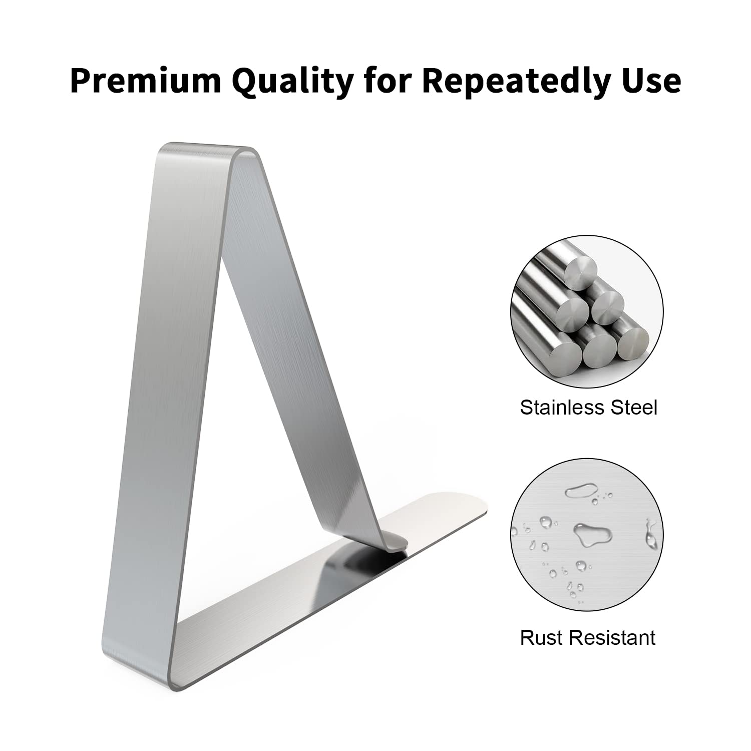 Tripole Tablecloth Clips 16 Pack Large Picnic Table Cover Clips Stainless Steel Tablecloth Clamps For Outdoor Home Kitchen Restaurant Wedding Party, Fit For 1.7”-2.75” Thick Folding Wooden Tables