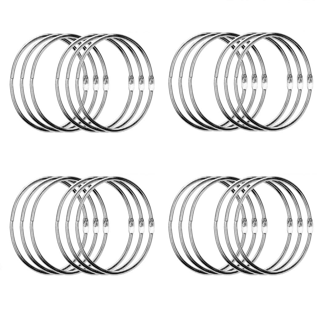 Simetufy Binder Rings 3 Inch(24 Pack) Metal Paper Rings,Large Key Rings,Extra Large Metal Book Rings