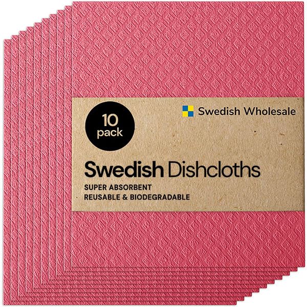 Swedish Wholesale Swedish DishCloths for Kitchen- 10 Pack Reusable Paper Towels Washable - Eco Friendly Cellulose Sponge Microfi