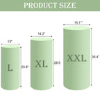 Saitimade Set Of 3 - Sage Green Cylinder Pedestal Stand Covers, Flexible Cylinder Stand Covers For Party, Wedding Or Birthday Ev