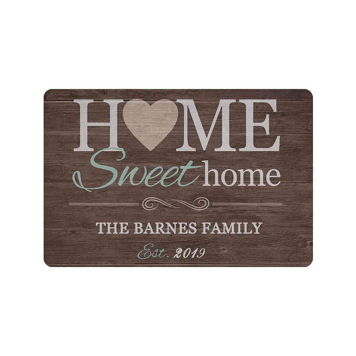 Mypupsocks Personalized Doormat Text Name Sweet Home Custom Door Mats