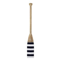 Stratton Home Decor Nautical Chevron Oar Wall Decor | Handcrafted Wood Decorative Oar With Light Blue Stripes | Mountable Wooden Oar Wall Ornament To Elevate Any Room | 8.00”X1.75”X60.00”