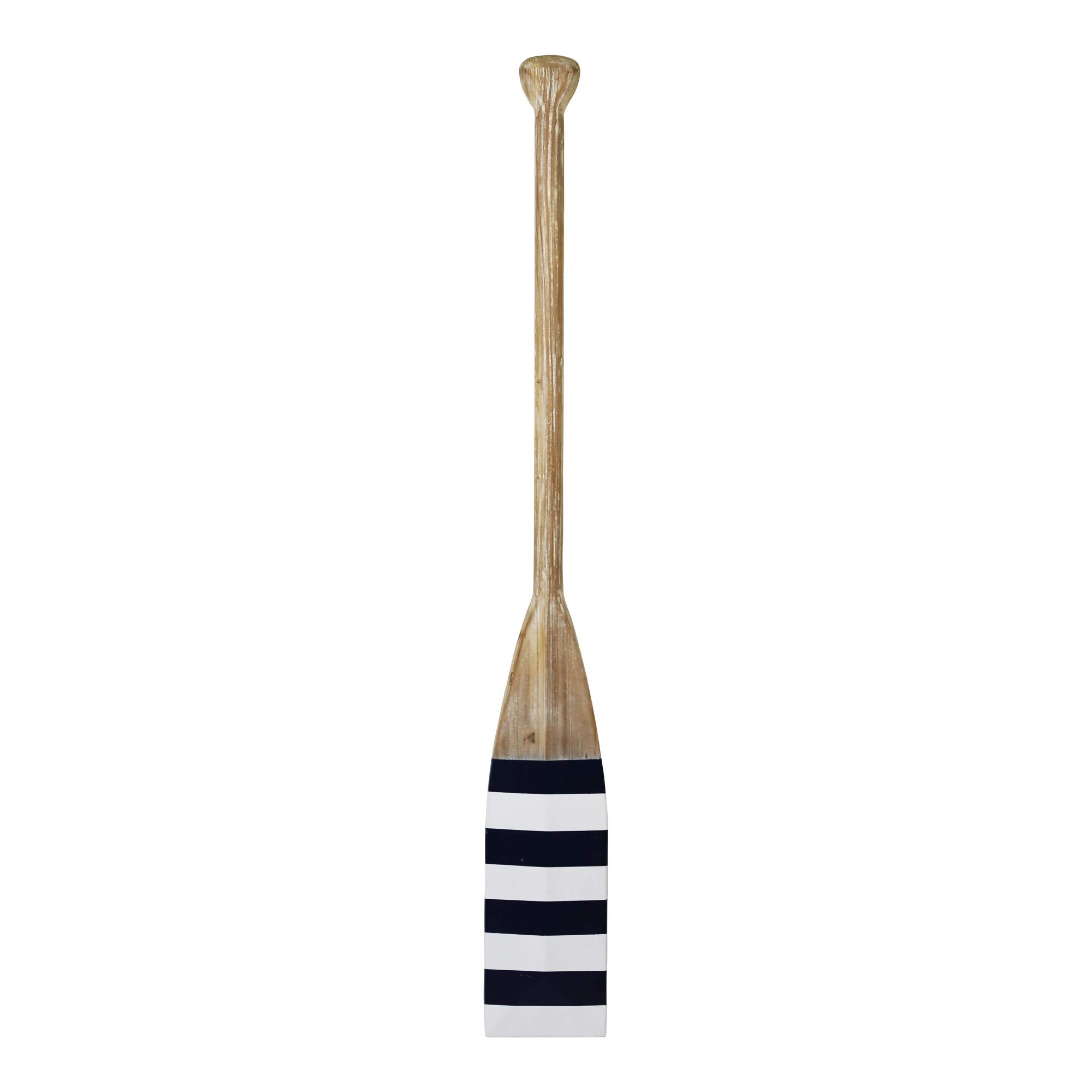 Stratton Home Decor Nautical Chevron Oar Wall Decor | Handcrafted Wood Decorative Oar With Light Blue Stripes | Mountable Wooden Oar Wall Ornament To Elevate Any Room | 8.00”X1.75”X60.00”