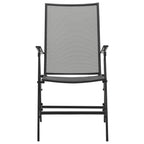 vidaXL Folding Patio Chairs 4 Pcs, Folding Mesh Chair with Adjustable Backrest, Outdoor Patio Furniture for Deck Garden Pool Beach, Steel Anthracite