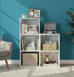 The Good Luck Wooden Storage Unit Cube Strong Bookcase Shelving Home Office White, 3 * 2 Tier