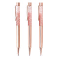 Zztx 3 Pcs Rose Gold Ballpoint Pens Metal Pen Bling Dynamic Liquid Sand Pen Pretty Pens With Refills Black Ink Office Supplies G