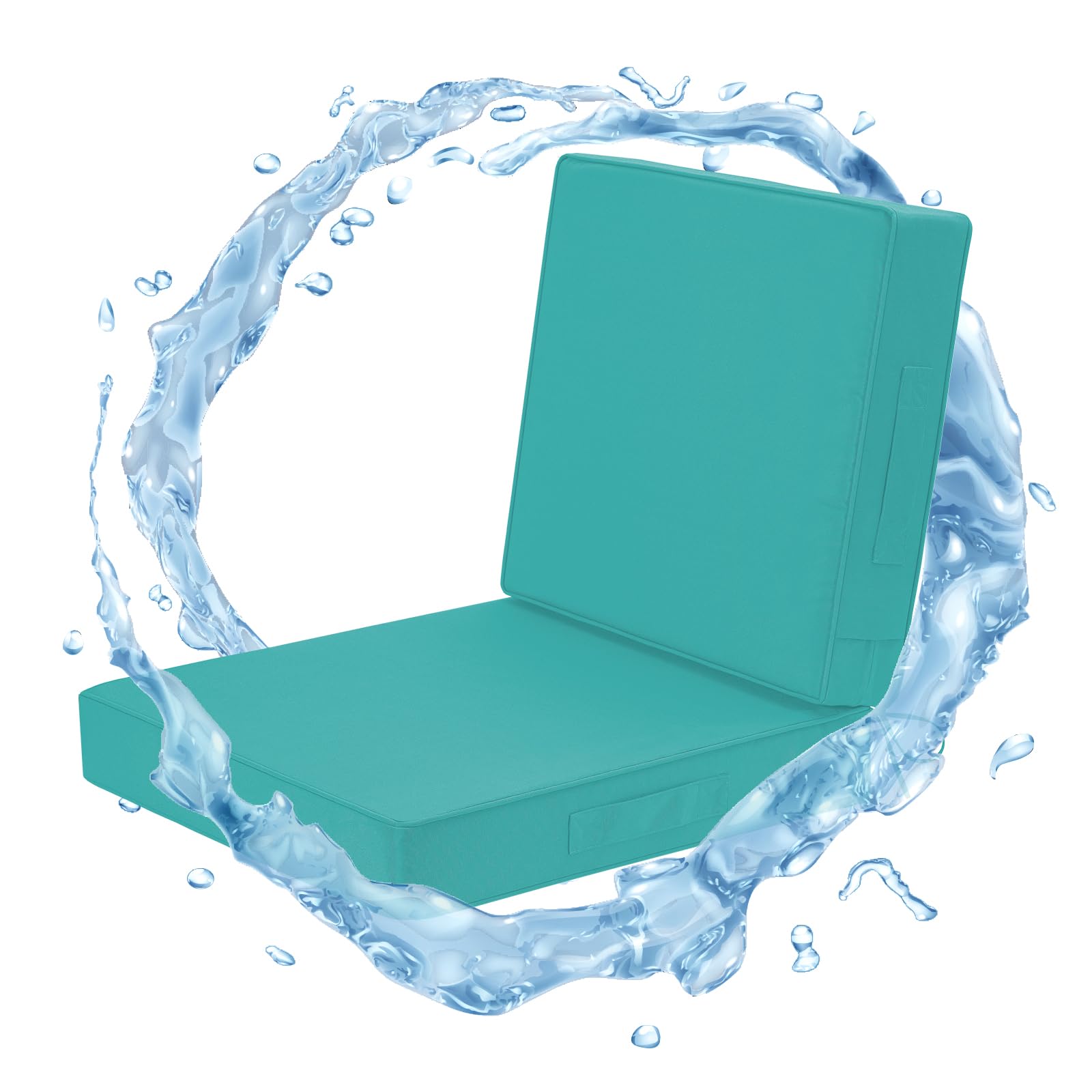 Wellsin Outdoor Cushions For Patio Furniture, Waterproof Outdoor Seat Cushions With Ties And Handle, Outdoor Cushions 24 X 24, O