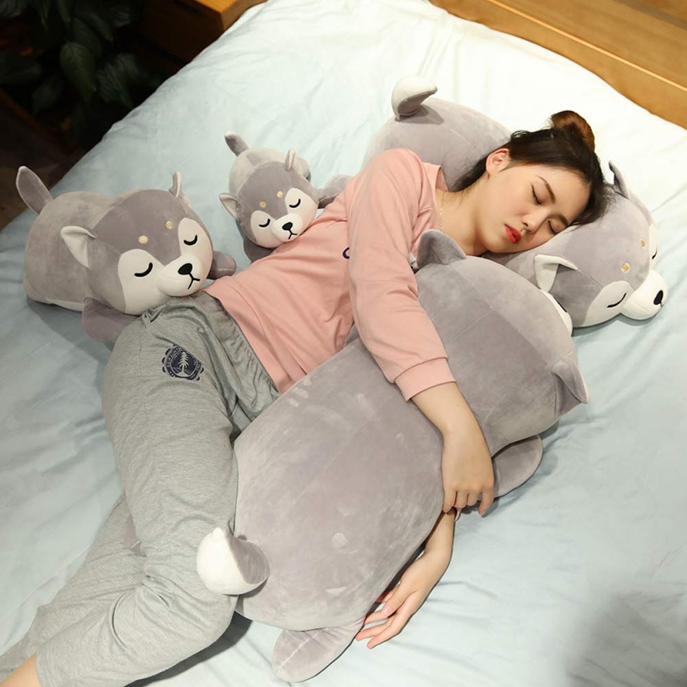 Erdao Husky Plush Pillow,Huskie Stuffed Animal Toy Puppy Throw Pillow For Kids,Valentine'S Day,Christmas (29.5 Inch)