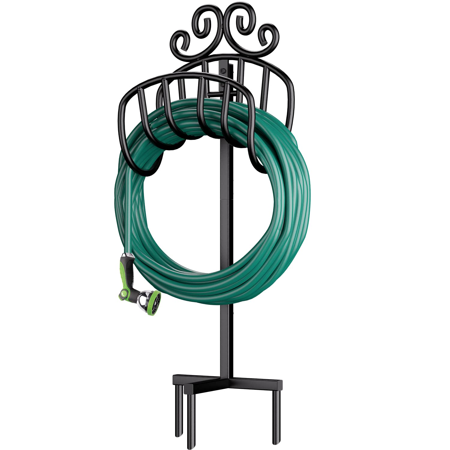 Amagabeli Garden & Home Hose Holder For Outside Freestanding Holds 125Ft Heavy Duty Metal Detachable Rustproof Hose Stand Hanger