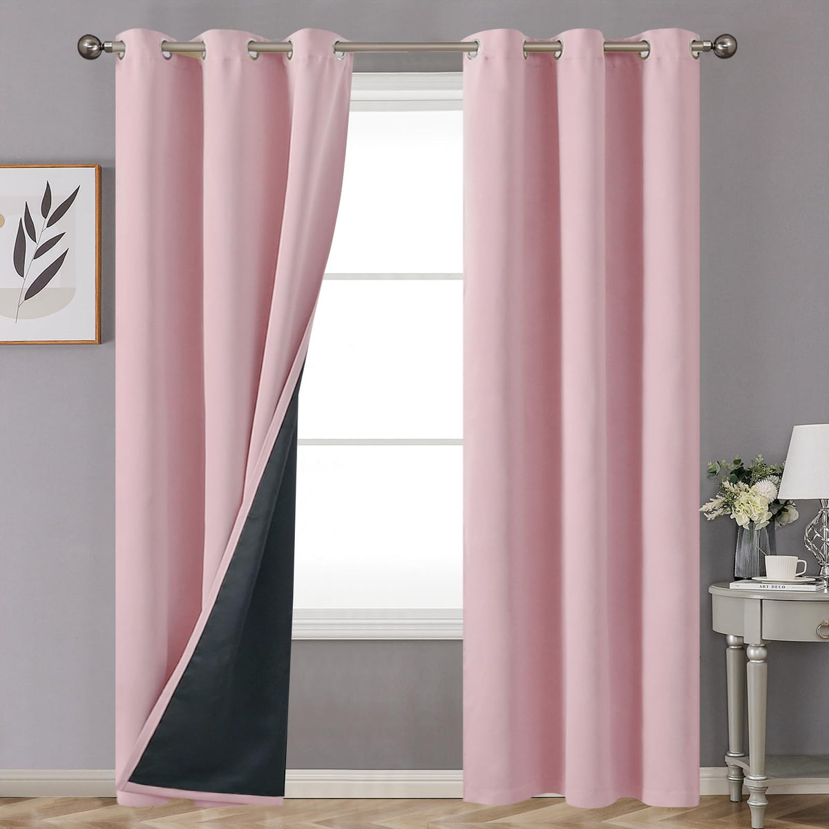 Youngstex 100% Blackout Curtains 84 Inches Length For Kids Bedroom, Thick Full Light Blocking Thermal Insulated Blackout Window