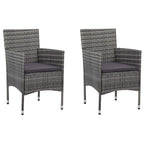 vidaXL Patio Dining Set 3 Piece, Outdoor Dining Table and Chairs, Patio Furniture Set, Conversation Set for Garden, Farmhouse, Gray
