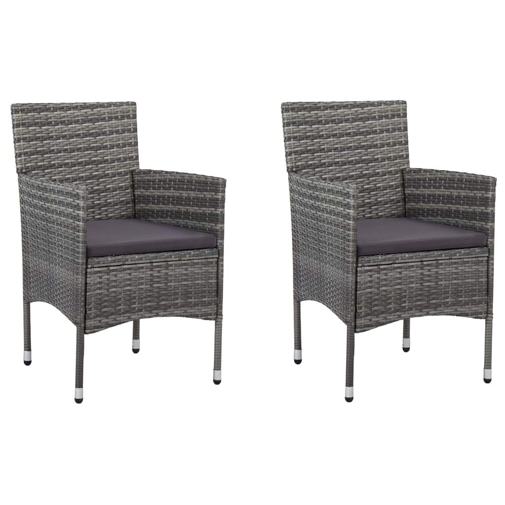 vidaXL Patio Dining Set 3 Piece, Outdoor Dining Table and Chairs, Patio Furniture Set, Conversation Set for Garden, Farmhouse, Gray