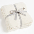 Cymula Super Soft Knit Throw Blanket Twin Size Cream White-Lightweight Plush Fuzzy Fluffy Warm Cozy Blankets And Throws For Sofa