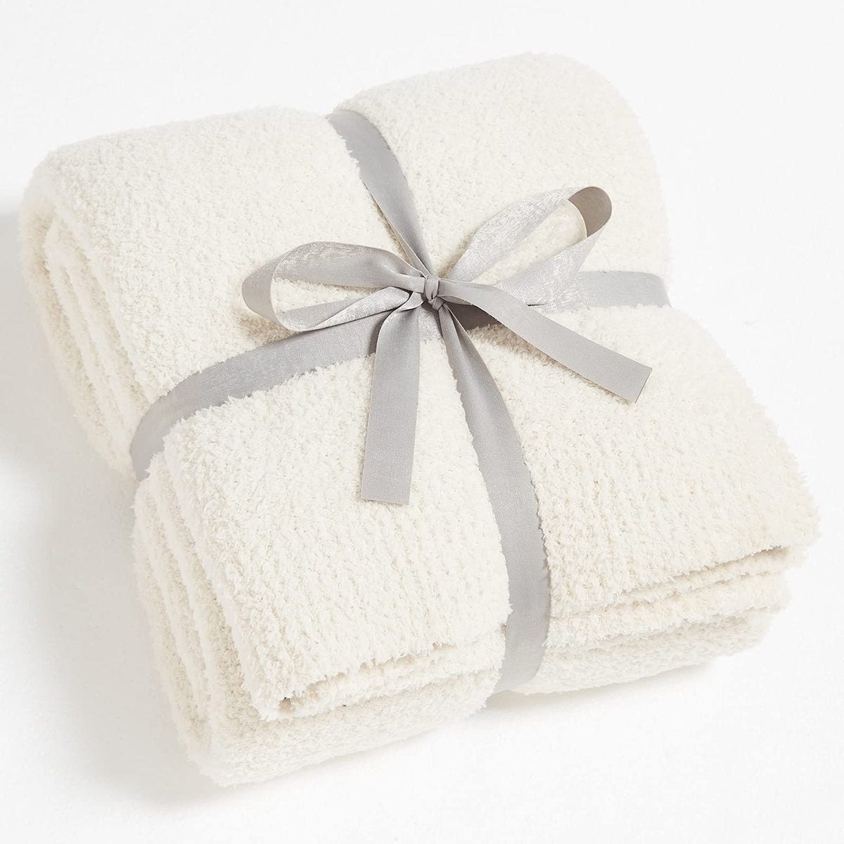 Cymula Super Soft Knit Throw Blanket Twin Size Cream White-Lightweight Plush Fuzzy Fluffy Warm Cozy Blankets And Throws For Sofa