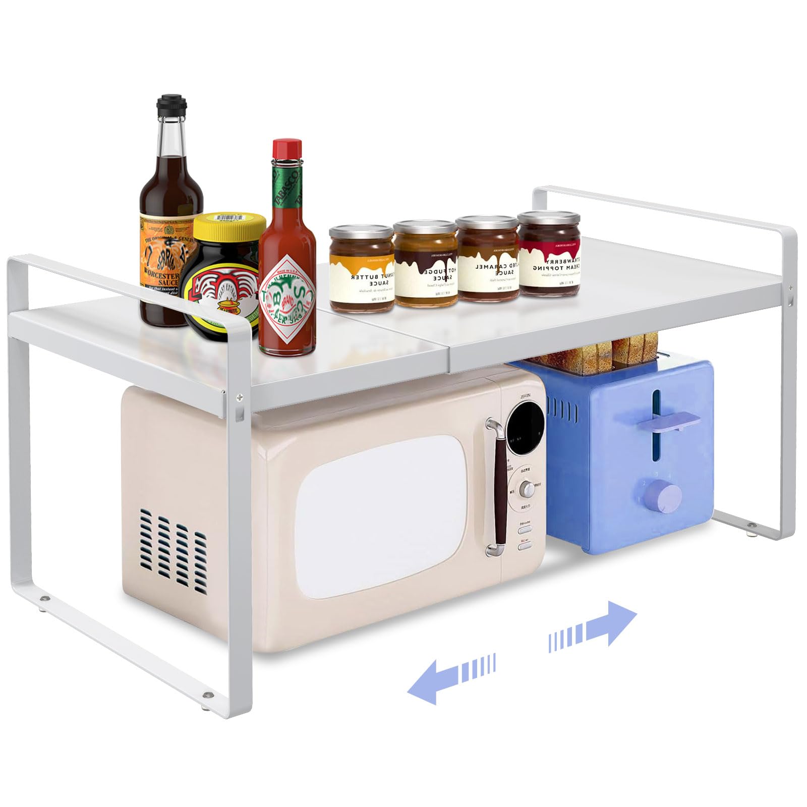 Komohom Expandable Cabinet Organizer 16'~26'. Kitchen Shelf & Spice Rack 11' Wide, Cupboard Organizers & Storage Shelves, Cou