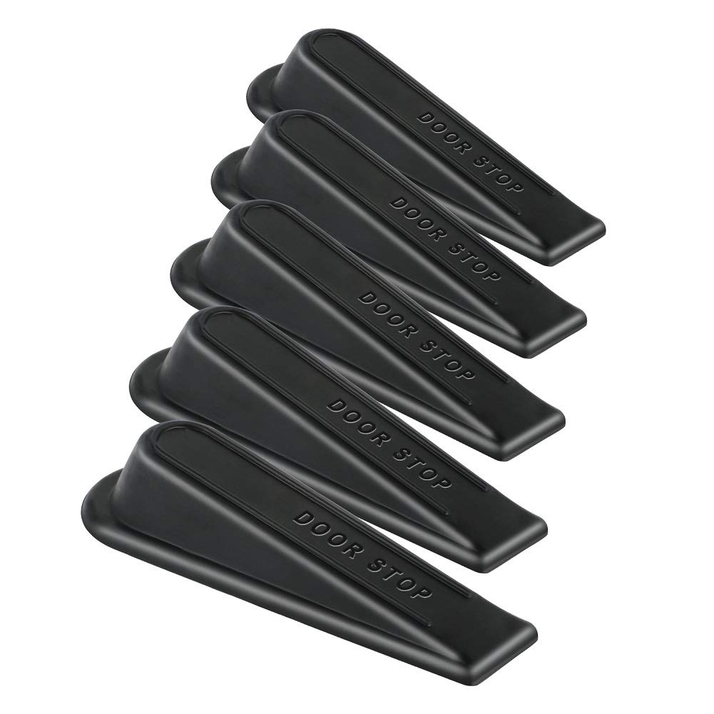 Rubber Doorstopper Wedge Suitable For All Floors Non-Scratching And Anti-Slip Design (5 Packs)