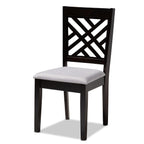 Baxton Studio Caron Contemporary Fabric Dining Chair, Gray and Espresso, 4/Pack (153-4P-9402-HiT)