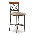 Powell Furniture Pewter and Bronze Hamilton Barstool with Upholstered Seat by Powell, Bar Height