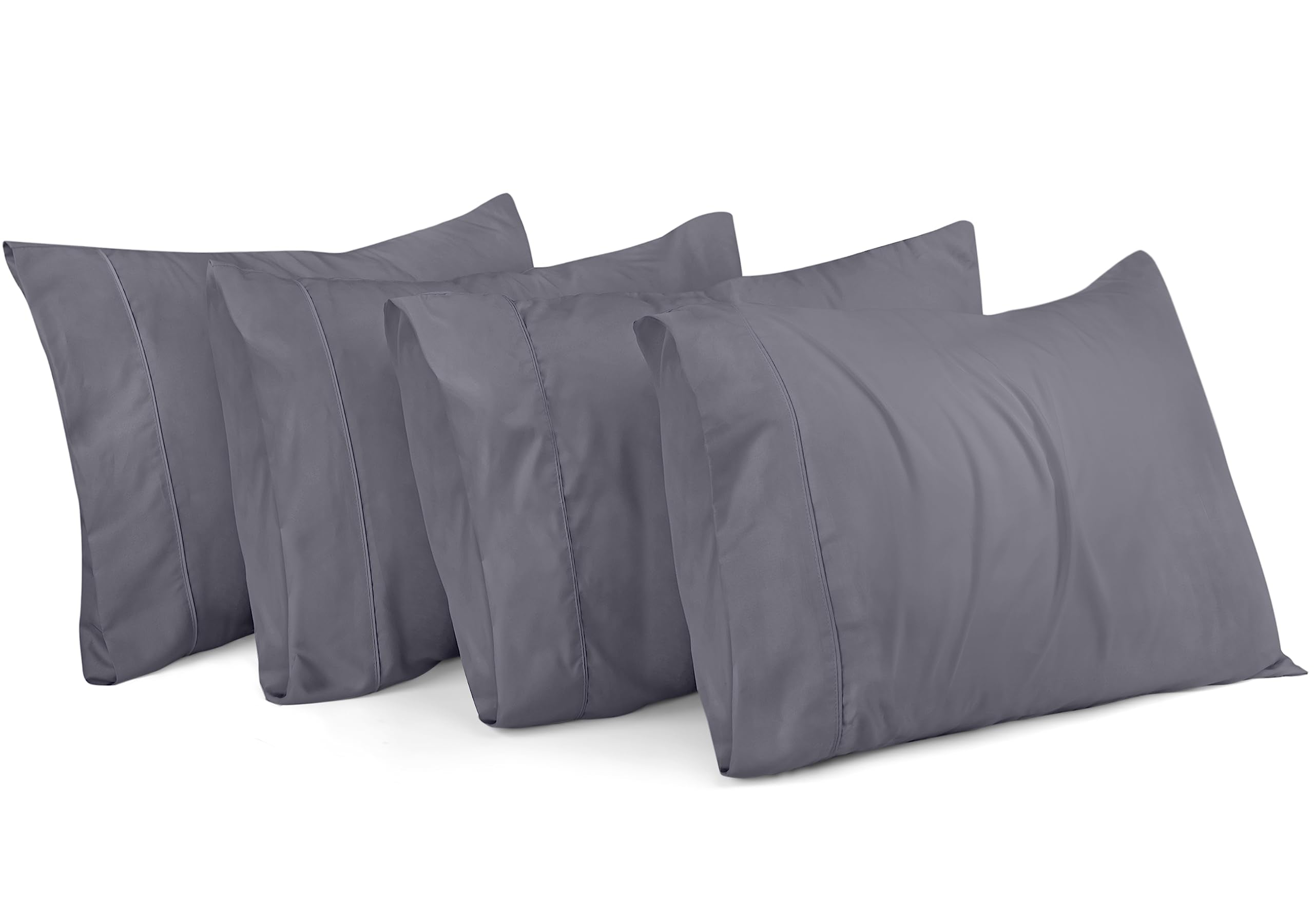 Utopia Bedding King Standard Pillow Cases - 4 Pack - Envelope Closure - Soft Brushed Microfiber Fabric - Shrinkage And Fade Resi
