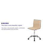 Flash Furniture Alan Low Back Designer Armless Tan Ribbed Swivel Task Office Chair