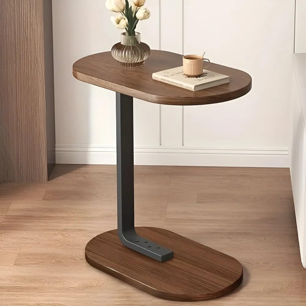 Hoobro Side Table Stands Couch Side, Swivel Tv Tray Table, Cshaped End Table, Small Center Table For Home Office For Bedroom, L