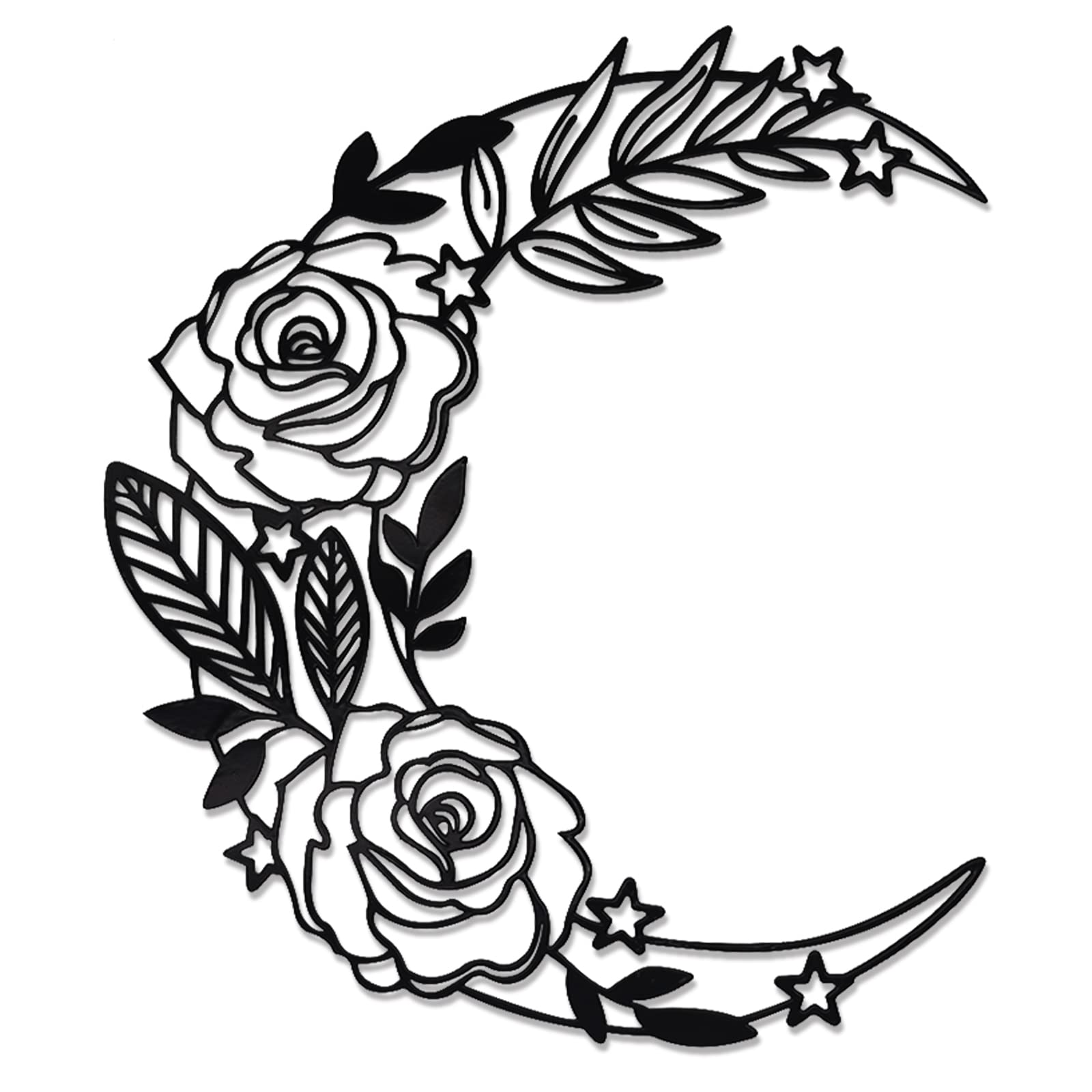 EZ4ENCE Moon Decoration Wall Art Boho Moon Wall Home Decor Hanging Appearance Wall Decor Metal Wall Hanging Moon Decor Flower Wa
