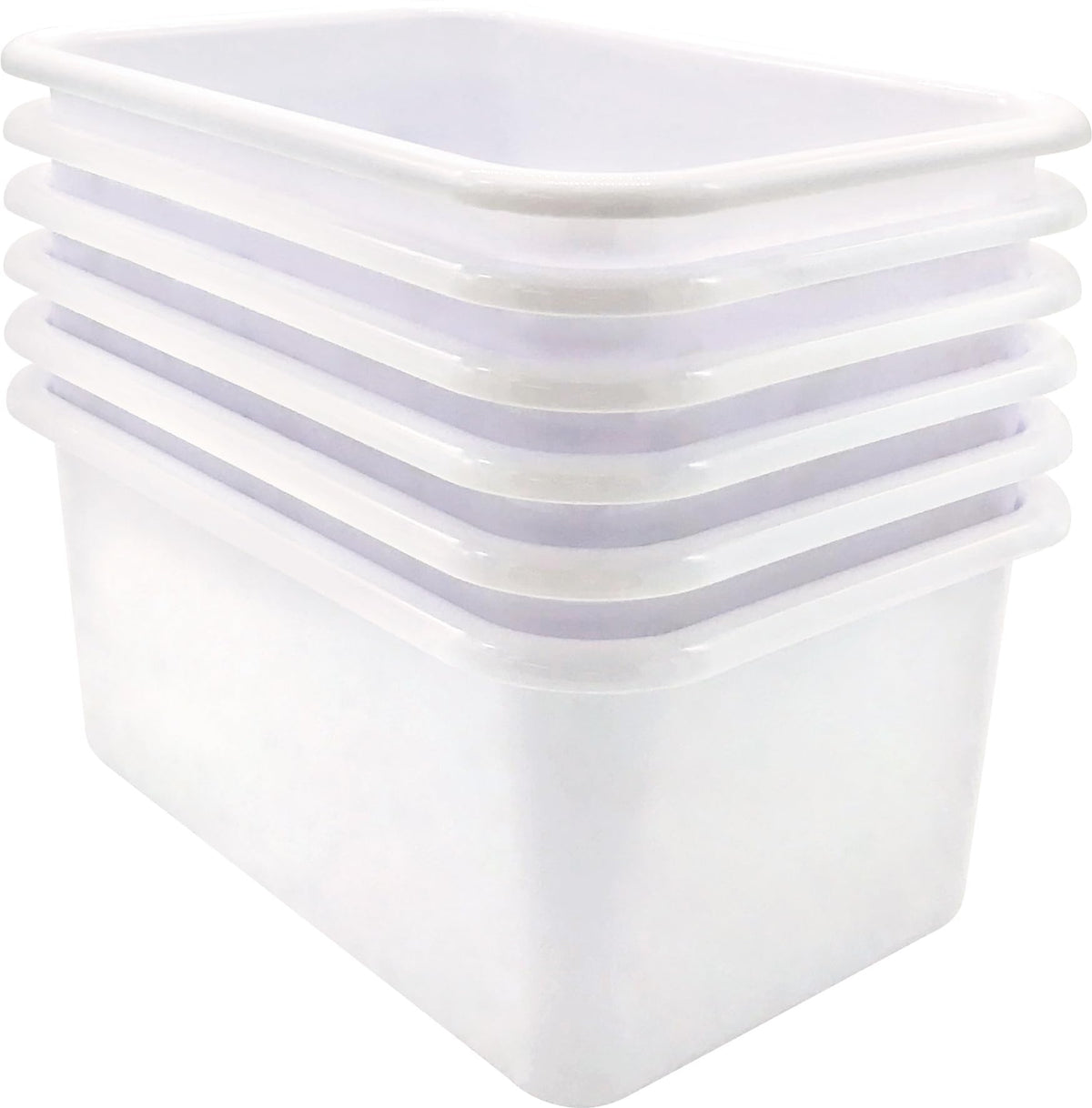 Teacher Created Resources White Small Plastic Storage Bin 6Pack (TCR2088585)