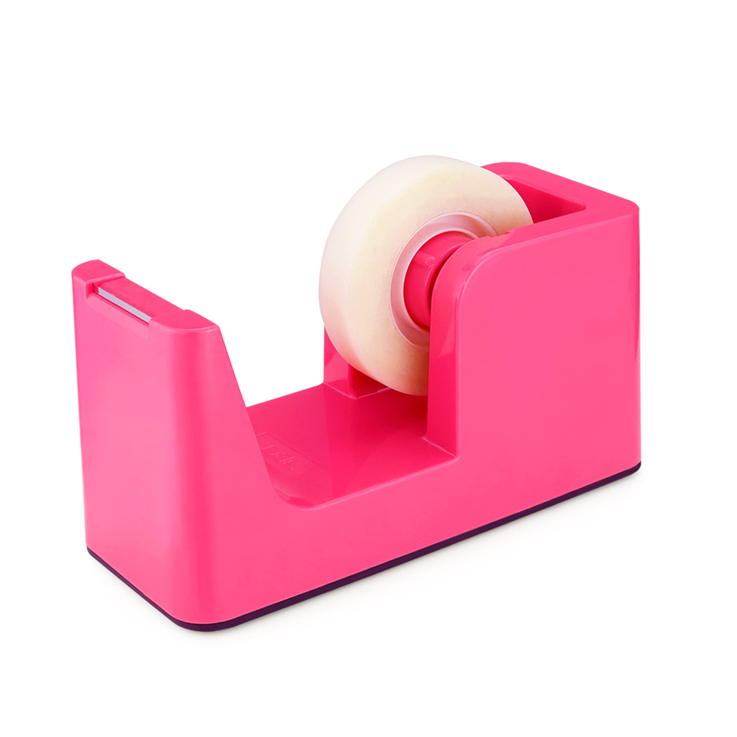 Abel Simplework Desktop Tape Dispenser, Pink, 1 In Core, Non-Skid Weighted Base, Tape Cutter For Office, Home, School, And Craft