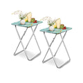 Garden 4 you Folding TV Tray Table,TV Dinner Table with Sturdy MDF Top,Eating Trays for Living Room with No Assembly Required, 2