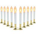 Electric Window Candle Lamp with Gold Plated Base, Dusk to Dawn Sensor Turns Candle on in Dark and Off in Light, Ready to Use 10