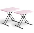 MAKE CHANGES Folding Table- Small Desk Adjustable Height TV Tray for Laptop, Couch, Camping - Heavy Duty Utility Foldable Table 