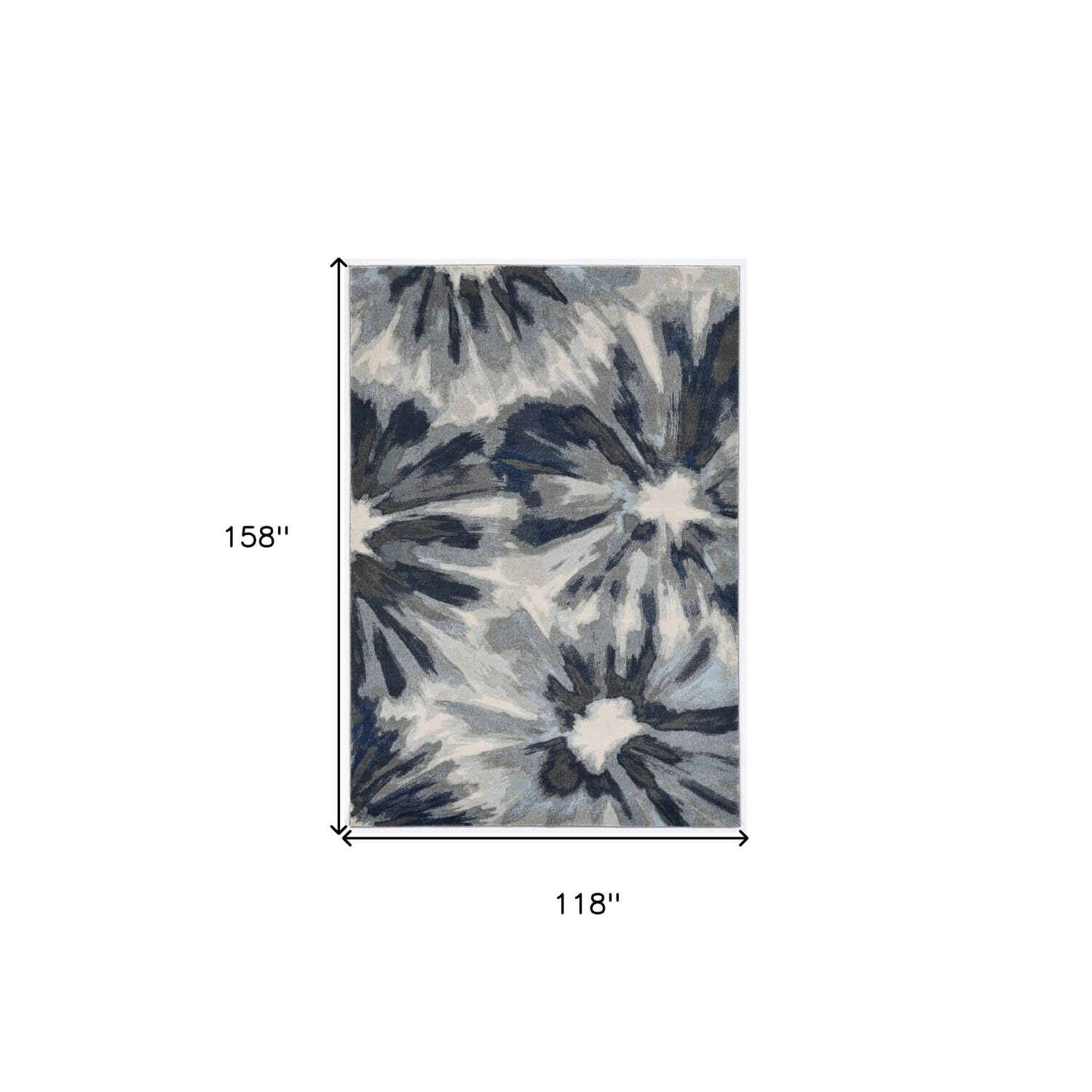 HomeRoots 10' X 13' Ivory Blue Area Rug