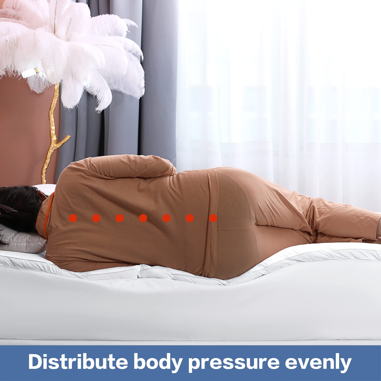 Cohome Twin Xl Mattress Topper Extra Thick Cooling Mattress Pad 400Tc Cotton Top Plush Down Alternative Fill Pillow Top Mattress