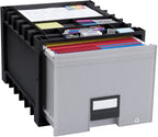 Storex Plastic Archive Storage Lock, Letter Size, 18-Inch Drawer, Black (Stx61178U01C)