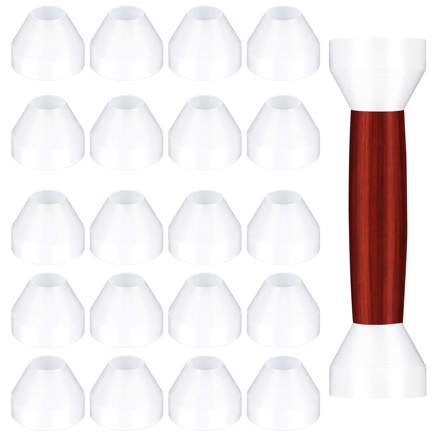 Pagow 20 Pack Pen Bushings, White Non-Stick Pen Bushing For Ca Finishing Pen Turning (0.43Inch / 11Mm Height, 0.55Nch / 14Mm Dia