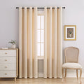 ELKCA Beige Double-Sided Chenille Curtains for Living Room Modern Window Treatment for Bedroom Curtain,Grommet Top,2 Panels (Bei