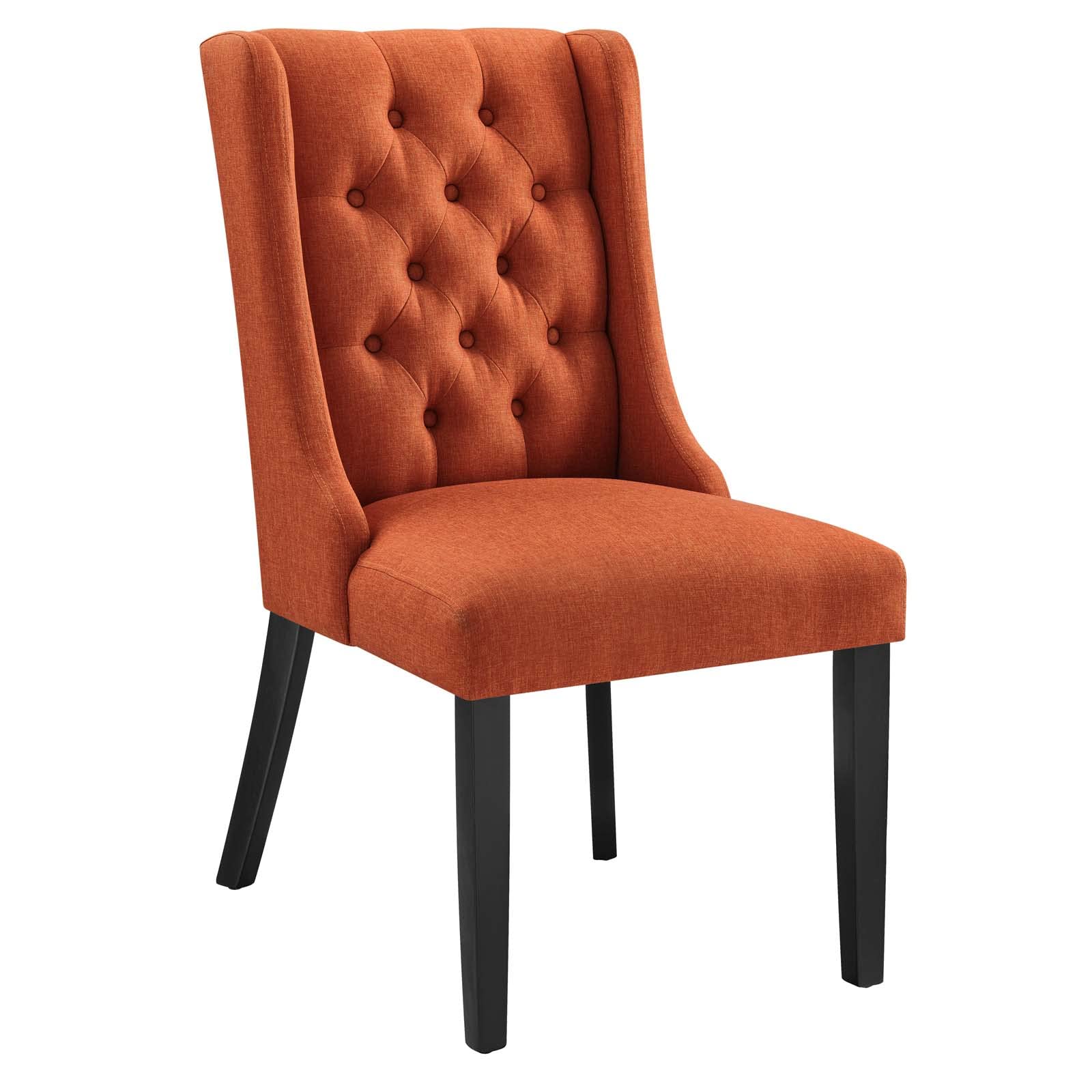 Modway Baronet Button-Tufted Fabric Parsons Dining Chair in Orange