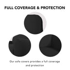 Purefit Stretch Loveseat Sofa Slipcover – Spandex Jacquard Non Slip Soft Couch Sofa Cover, Washable Furniture Protector With Non Skid Foam And Elastic Bottom For Kids (Loveseat, Black)