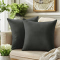 Quorgves Dark Gray Pillow Covers 20X20 Inch Pack Of 2 Dark Gray Throw Pillows For Couch Living Room Bed Bedroom Soft Velvet Dark