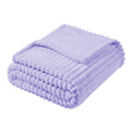 Vessia Flannel Fleece Throw Blanket For Couch,Sofa,Bed, 300Gsm Striped Lavender Blanket Throw For Adults And Kids, Super Soft Wa
