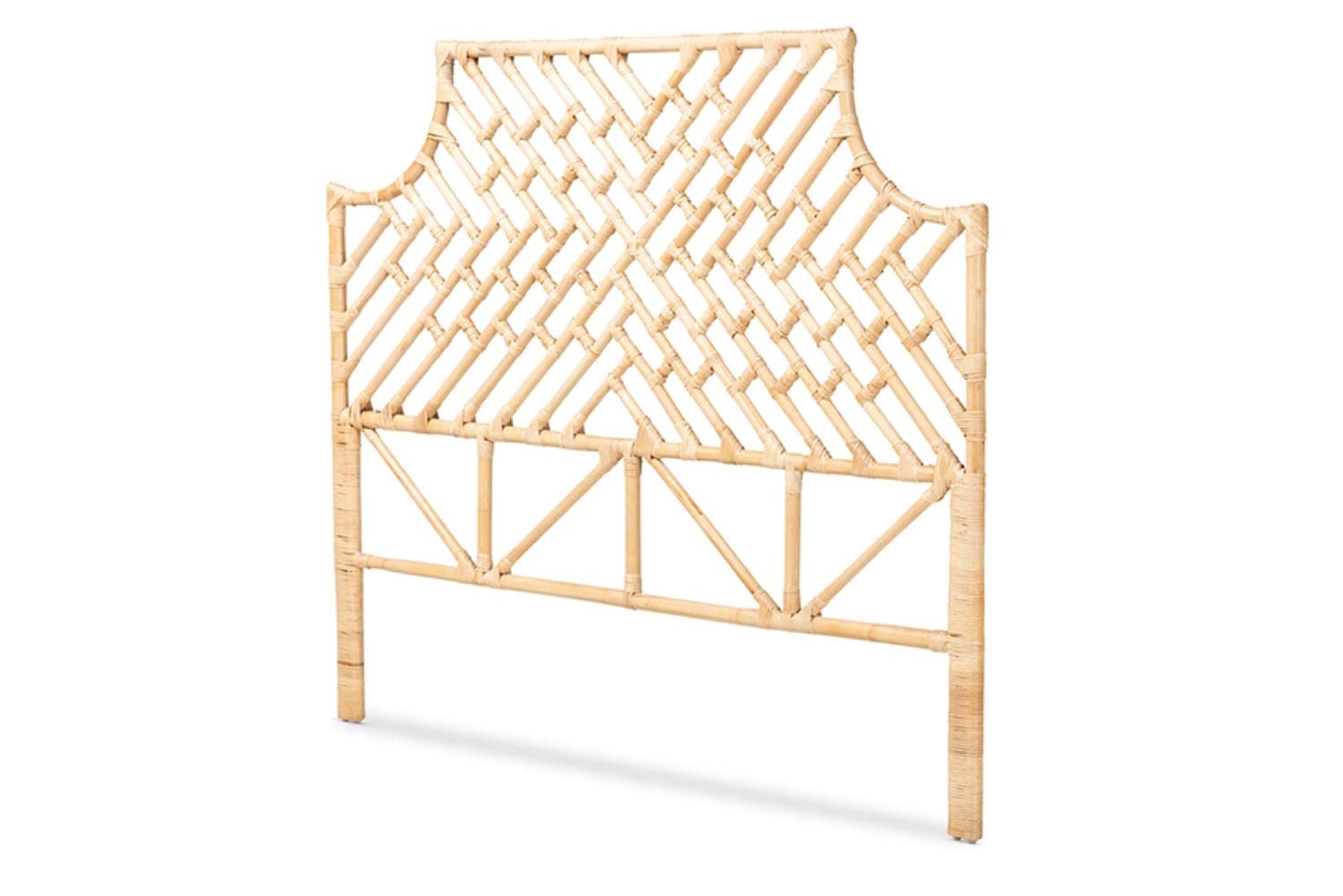 Baxton Studio Jayliah Modern Brown Rattan Queen Size Standalone Headboard