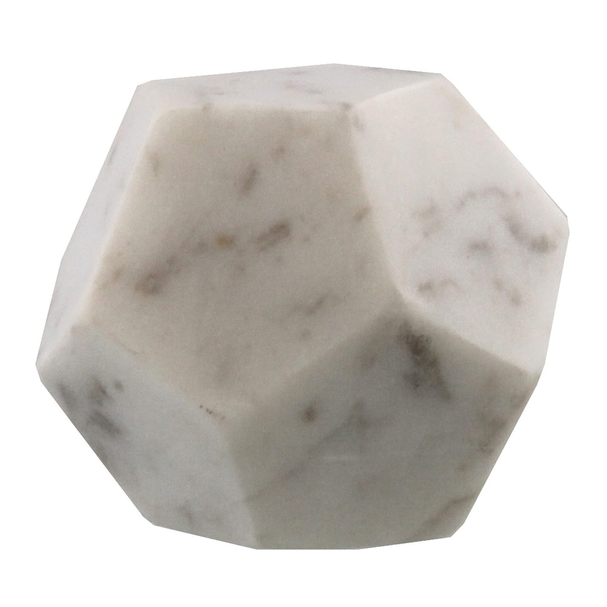 HomeRoots White Marble Geometric Sculpture