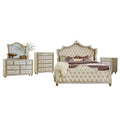 Coaster Antonella Eastern King Bed 5-Piece Set, Ivory/Camel