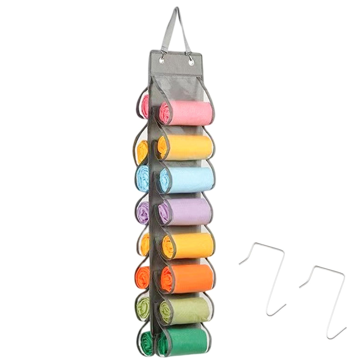 Wuyituart Legging Hanger Organizer 16 Pockets Hanging Closet, Gray