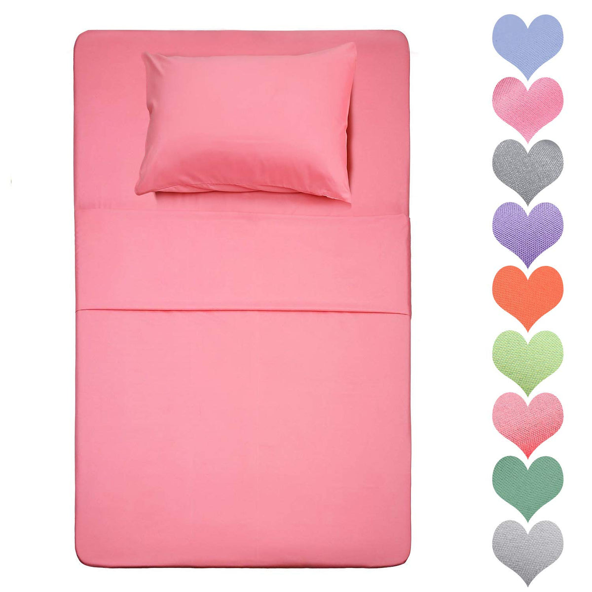 Best Season 400 Thread Count Cotton Twin Size Sheet Set (Peach Pink Color) 3 Piece - Cotton Sheets Set, Soft Cotton Bed Sheets S