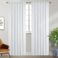 BGment White Curtains for Bedroom - 52 x 84 inch Rod Pocket and Back Tab Thermal Insulated Room Darkening Curtains for Living Ro