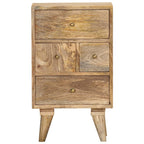 vidaXL Solid Mango Wood Bedside Cabinet - Versatile Nightstand with 4 Drawers and Beautiful Natural Finish - Dimensions: 14.2"x11.8"x23.6"