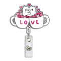 Valentines Day Loving Couple Cat Cup Retractable Badge Holder Valentines Cute Retractable Badge Reel Cute Cat Name Tag Acrylic A
